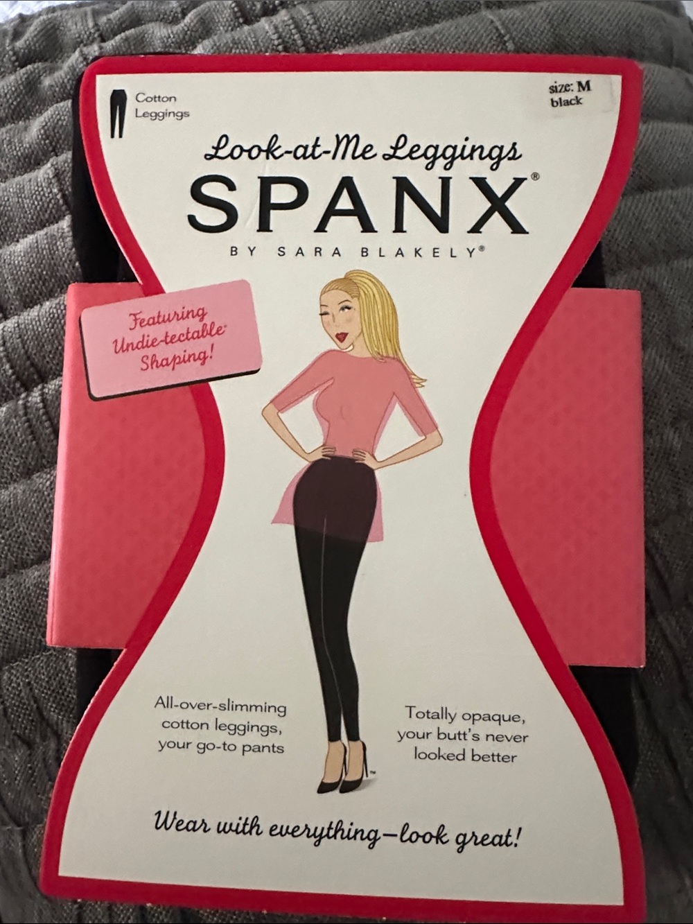 SPANX Look-at-Me Black Cotton Leggings  Women's M A259189 new